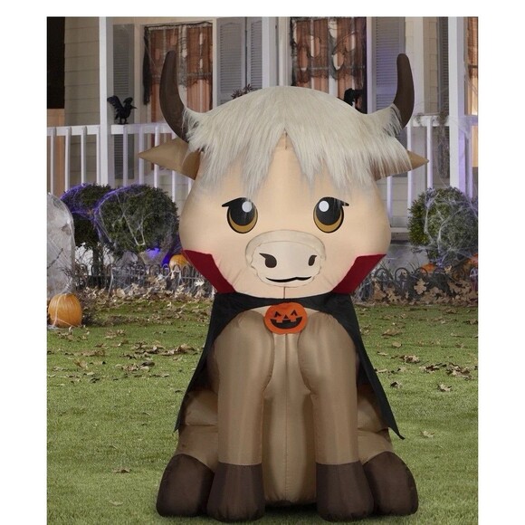 Baby Highlander Cow with Cape Airblown Yard Inflatable, Multicolor, 3.5 - Picture 4 of 5